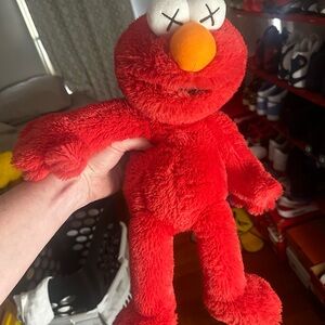 KAWS XX ELOM Sesame Street Red Plush with Orange Accents